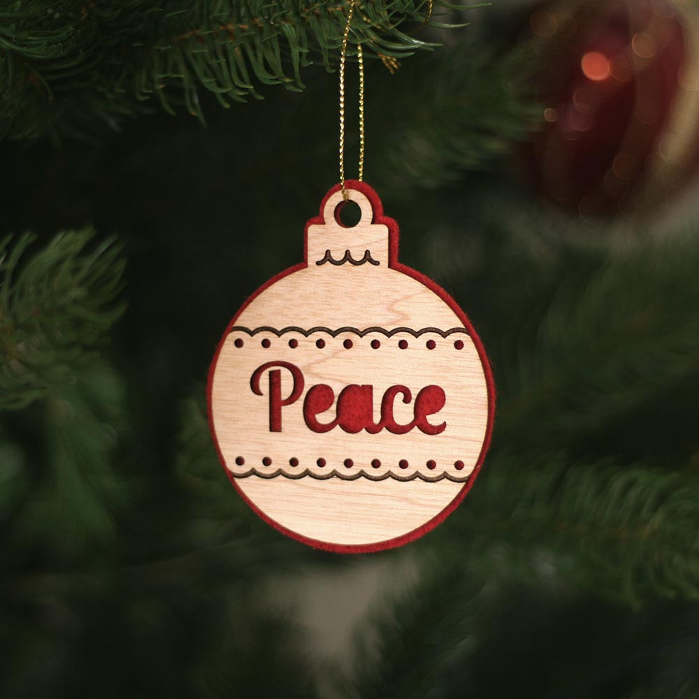 peace christmas ornament