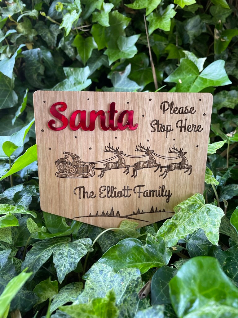 Personalised Santa Sign - Please Stop Here!