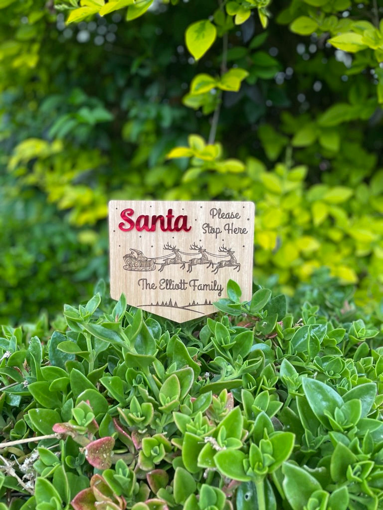 Personalised Santa Sign - Please Stop Here!