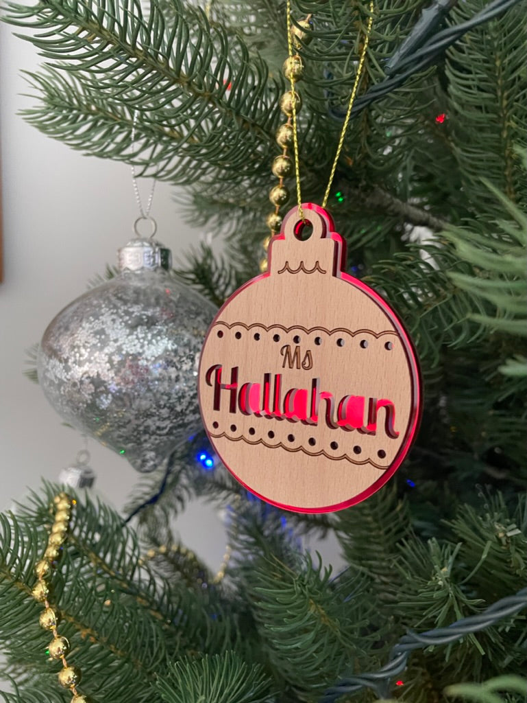 Personalised Teacher Gift Christmas Ornaments