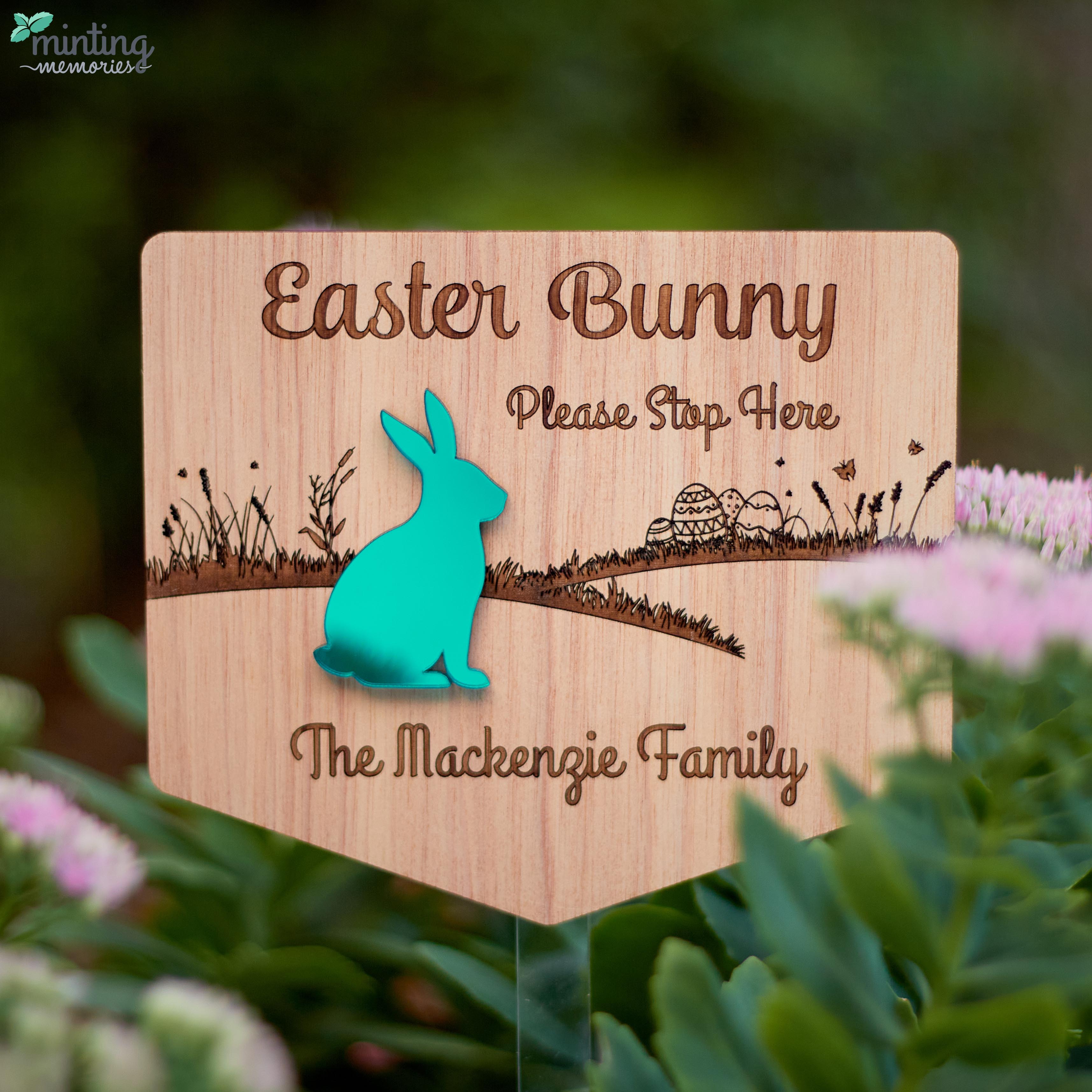 Personalised Easter Bunny Sign - Please Stop Here!