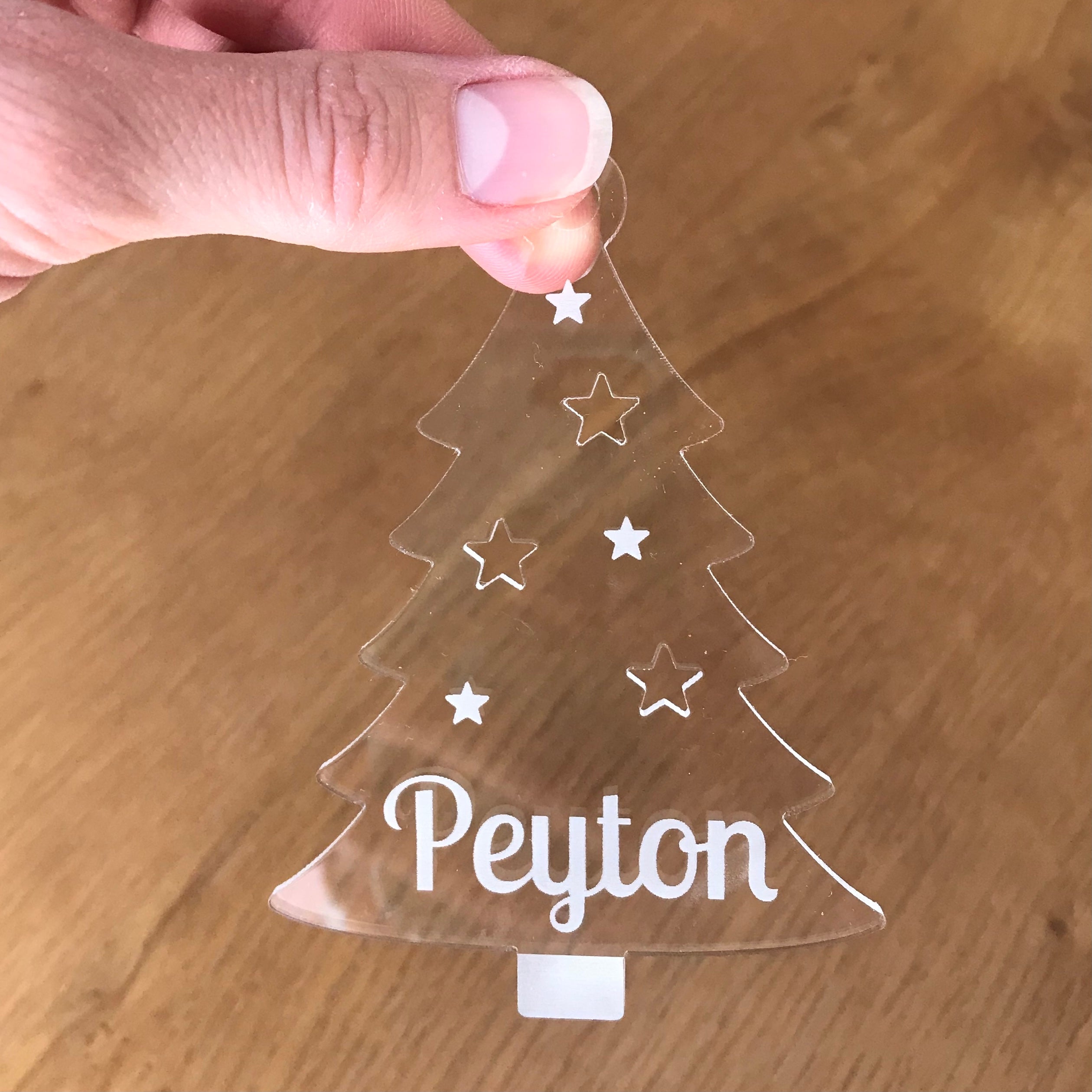 Personalised Etched Clear Ornament