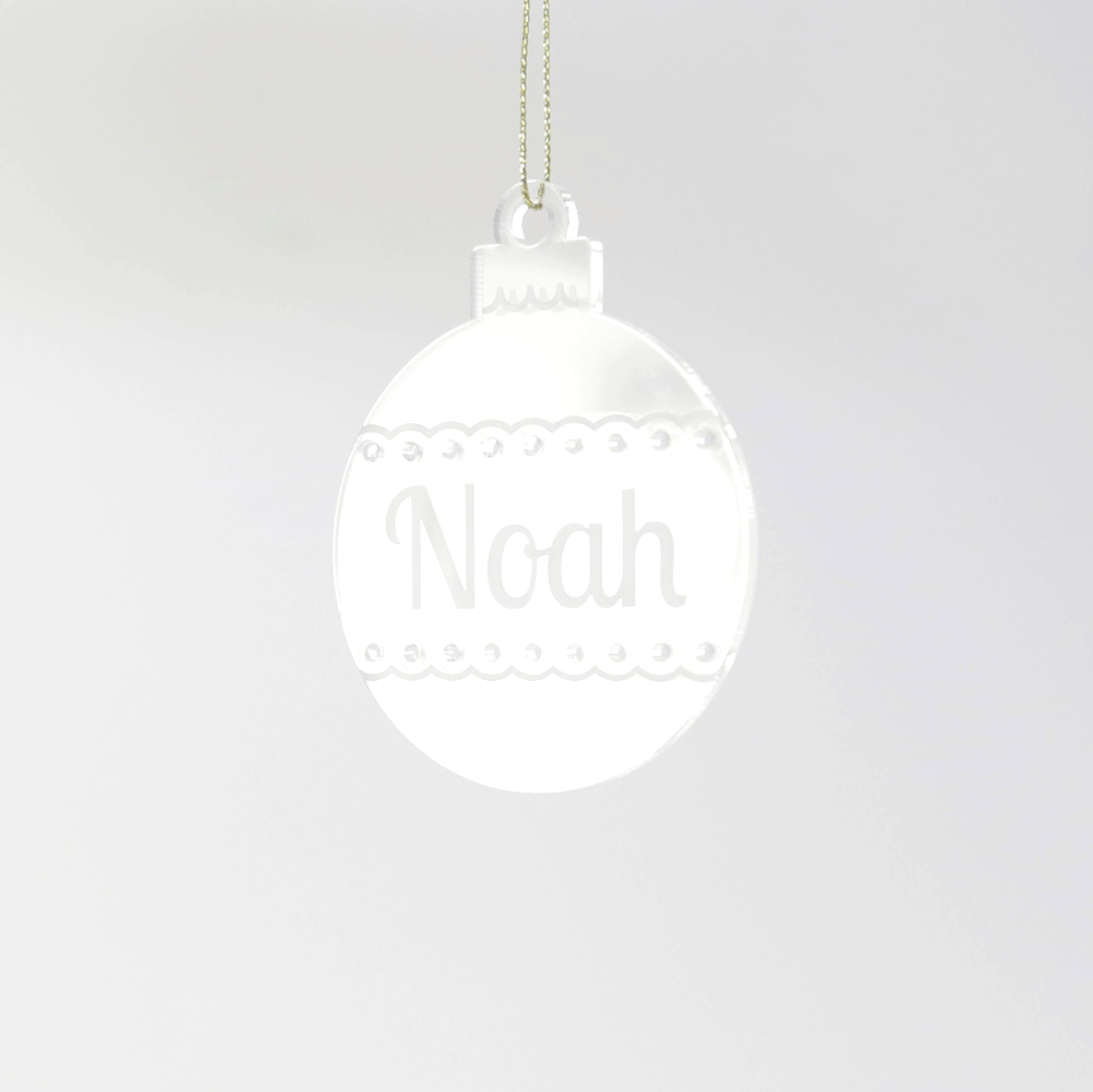 Personalised Etched Clear Ornament