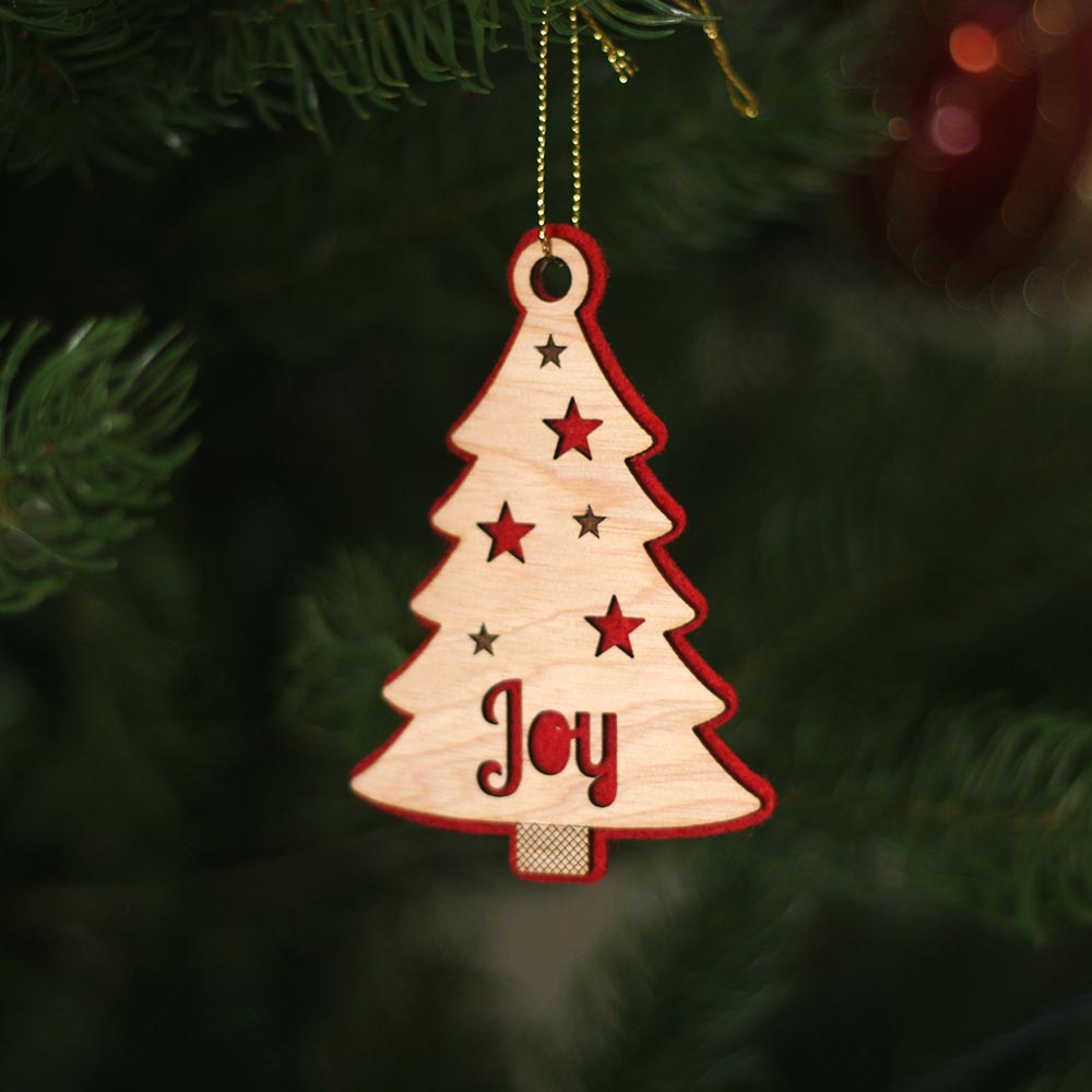 christmas tree ornament Joy