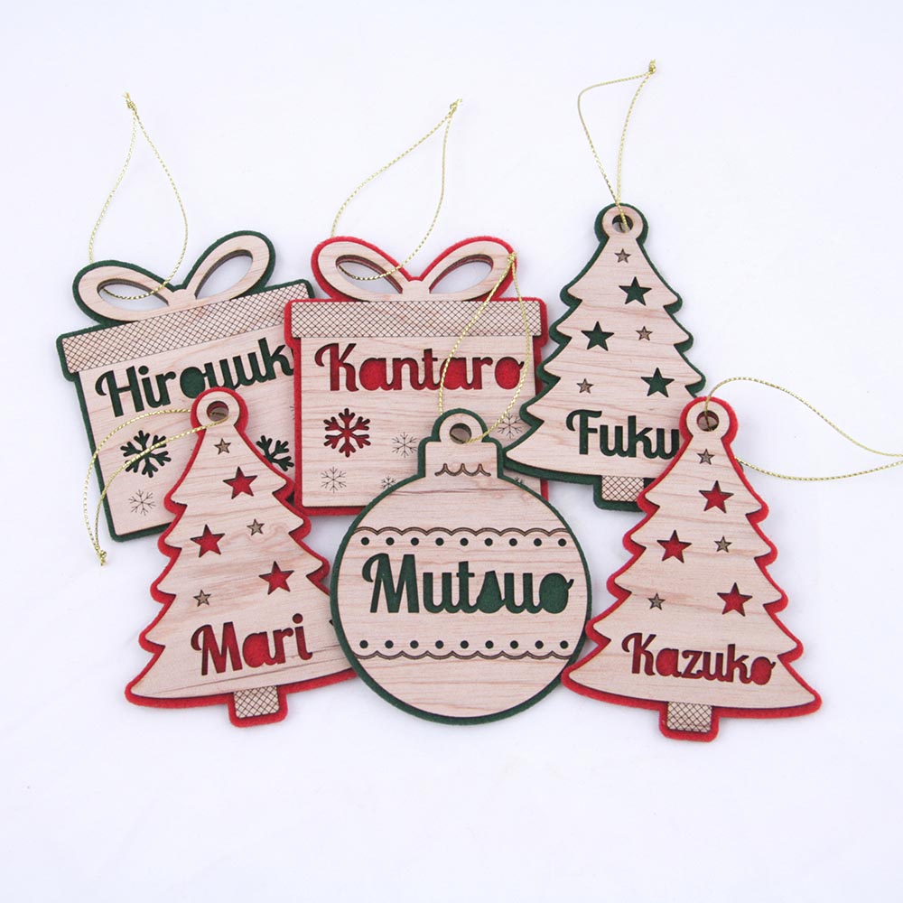 set of red and green christmas ornaments