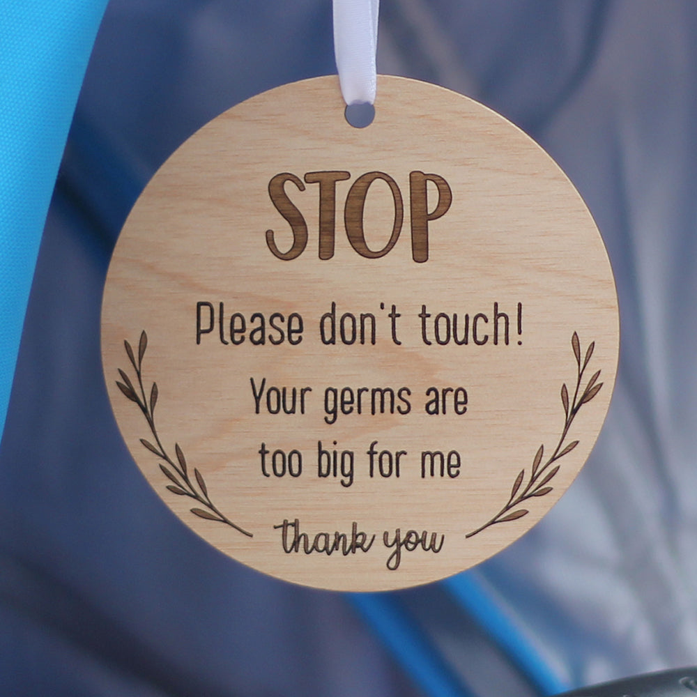 Pram plaque - Please don't touch!