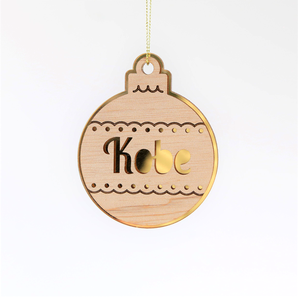 Personalised Mirror and Wood Christmas Ornaments